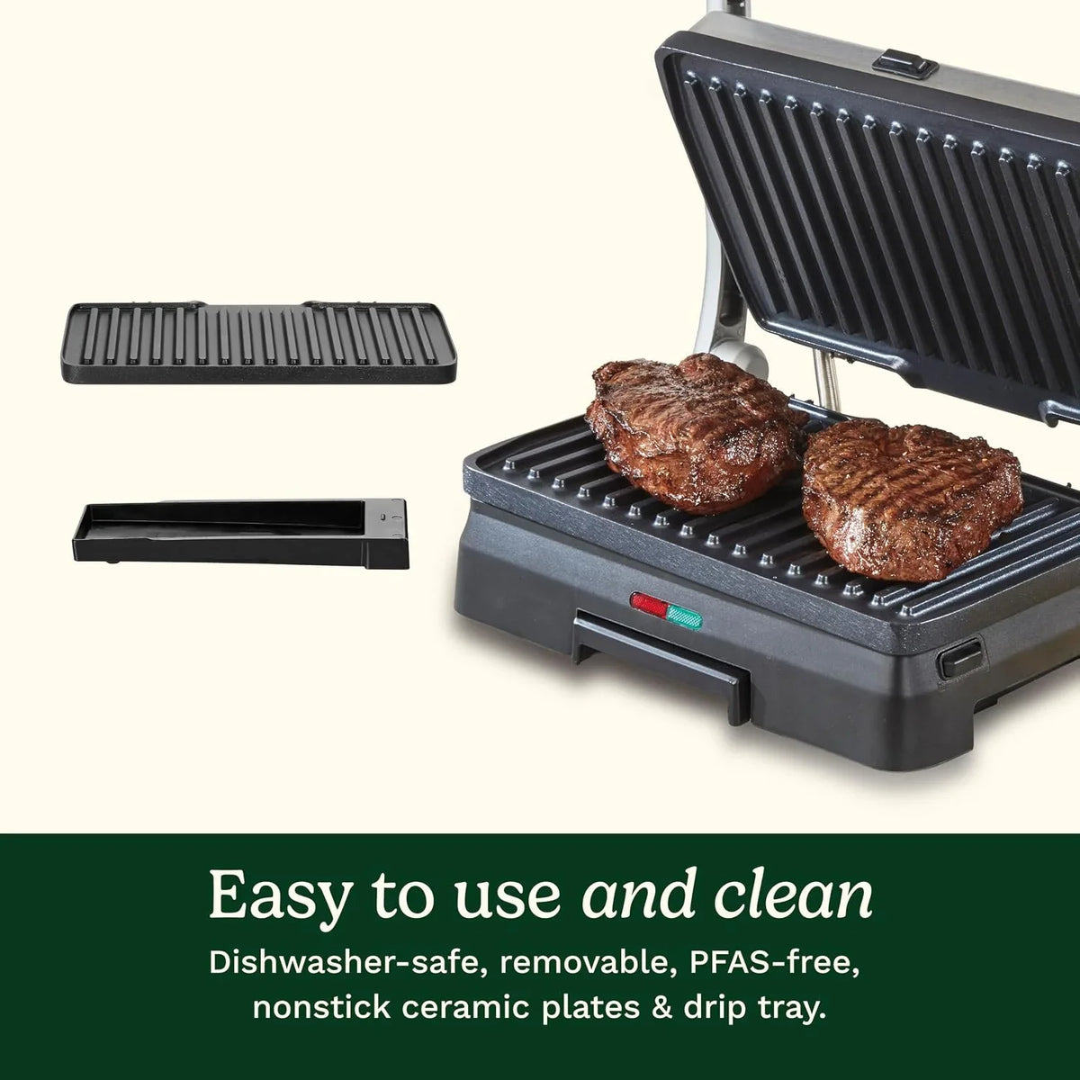 Cuisinart Griddler® Indoor Grill & Panini Press, Dishwasher-Safe Nonstick Cooking Plates, Stainless Steel, GR-11NAS