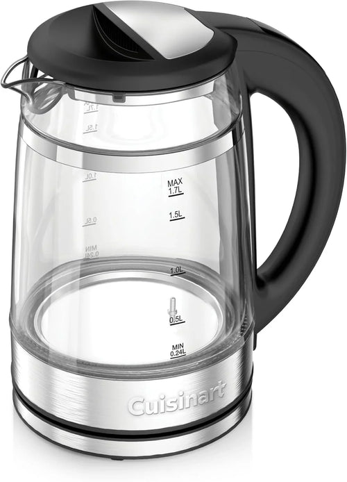 Cuisinart 1.7L Glass Variable Temperature Control Electric Kettle 110°F–212°F with Touchscreen Controls, Illumination, Dual‑Layer Cool‑Touch Design & Nondrip Spout