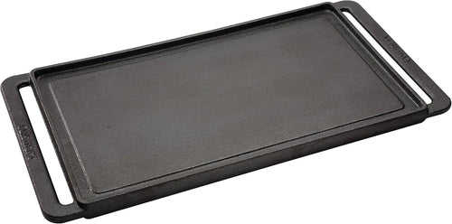 Cuisinart Reversible Cast Iron Grill/Griddle Plate, 15.75” x 9” Pre-Seasoned Cooking Surface with Flat and Ribbed Sides, Stovetop Griddle for Electric Ranges, Use on Stove, Campfire, or Gas Grill
