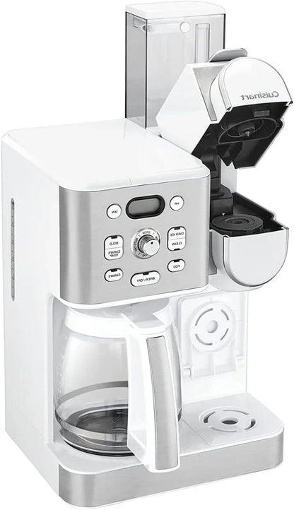 Cuisinart 12-Cup Coffee Maker, Single-Serve Brewer Glass Carafe, Automatic Hot & Iced Coffee Machine, Brew Strength Control and Brew Pause, SS-16W, White