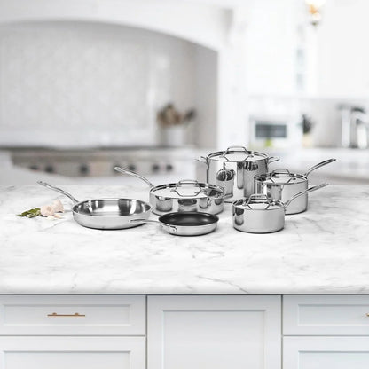 Cuisinart Custom-Clad 5-Ply Stainless Steel 10 Piece Cookware Set, CCC5-10