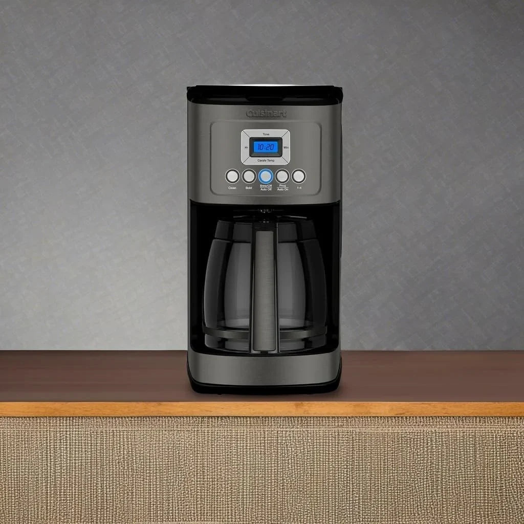 Cuisinart 14-Cup Coffee Maker, Programmable PerfecTemp Glass Carafe Coffee Machine with 1-4 Cup Setting, Brew Strength Control and Pause, Stainless Steel, DCC-3200BKSNAS, Black