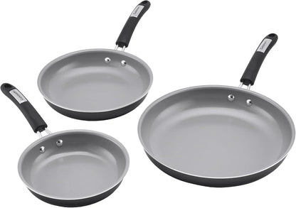 Cuisinart, 3-Pc Classic Ceramic Nonstick Skillet Set, Amazon Exclusive, 35C22-3BK