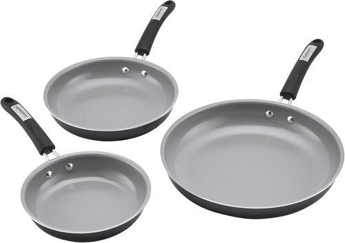 Cuisinart, 3-Pc Classic Ceramic Nonstick Skillet Set, Amazon Exclusive, 35C22-3BK