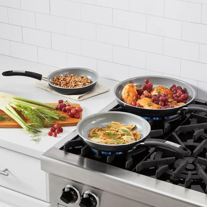 Cuisinart, 3-Pc Classic Ceramic Nonstick Skillet Set, Amazon Exclusive, 35C22-3BK