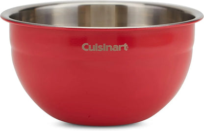 Cuisinart CTG-00-SMB Stainless Steel Mixing Bowls with Lids, Set of 3, Red