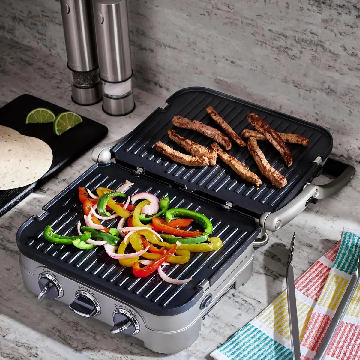 Cuisinart Panini Press and Grill, 1500W 5-in-1 Griddler, Dishwasher-Safe