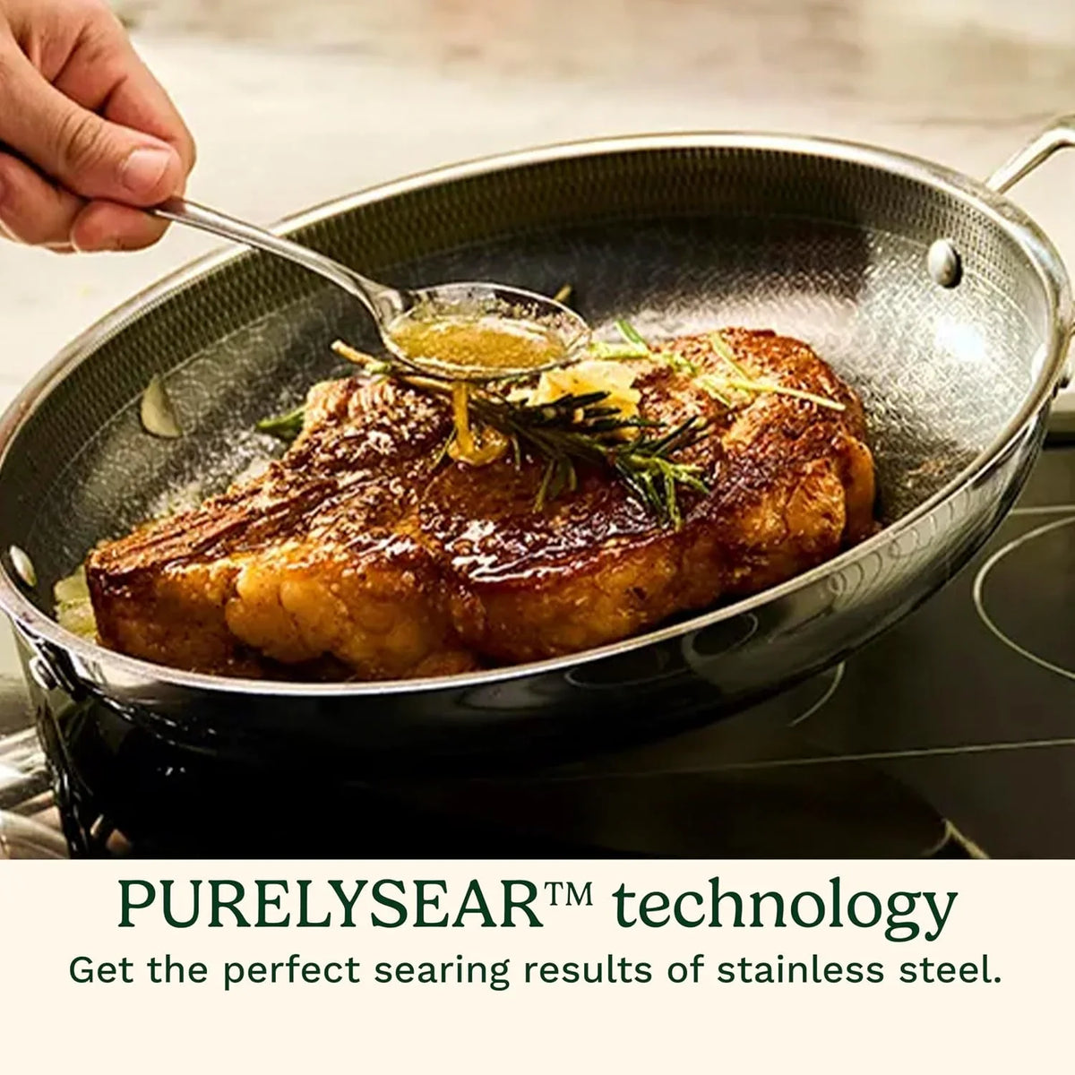 Cuisinart Hybrid Nonstick Frying Pans, Stainless Steel Scratch Proof, 3-Pc