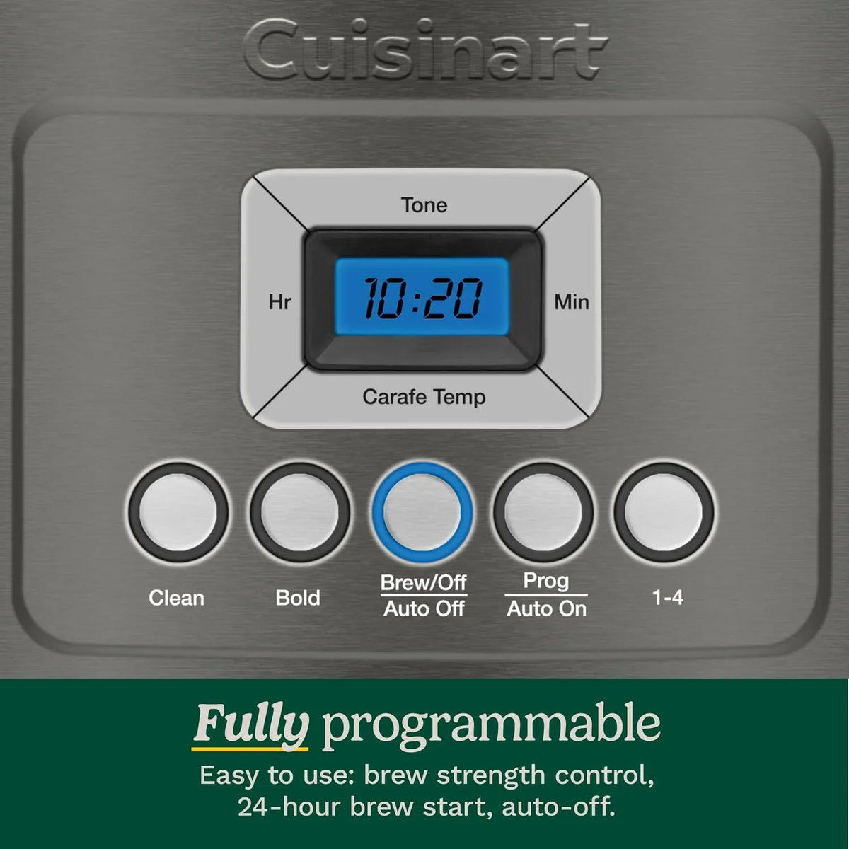 Cuisinart 14-Cup Coffee Maker, Programmable PerfecTemp Glass Carafe Coffee Machine with 1-4 Cup Setting, Brew Strength Control and Pause, Stainless Steel, DCC-3200BKSNAS, Black