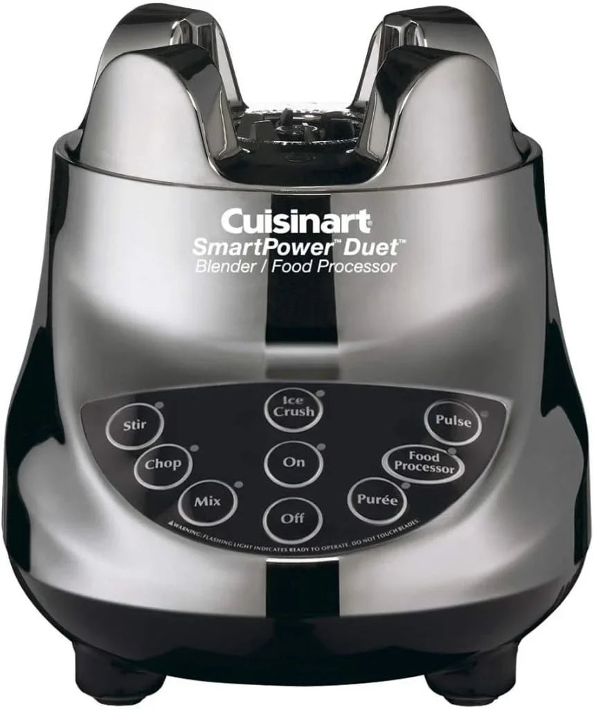Cuisinart BFP-703BCP1 Smart Power Duet Blender & Food Processor, 500-Watt Motor, 48-Oz Glass Jar, 3-Cup Processor, 7-Speed Ice Crush, Stainless Steel Blades, Brushed Chrome, BPA-Free, 120V