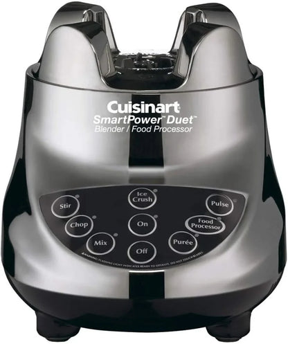 Cuisinart BFP-703BCP1 Smart Power Duet Blender & Food Processor, 500-Watt Motor, 48-Oz Glass Jar, 3-Cup Processor, 7-Speed Ice Crush, Stainless Steel Blades, Brushed Chrome, BPA-Free, 120V