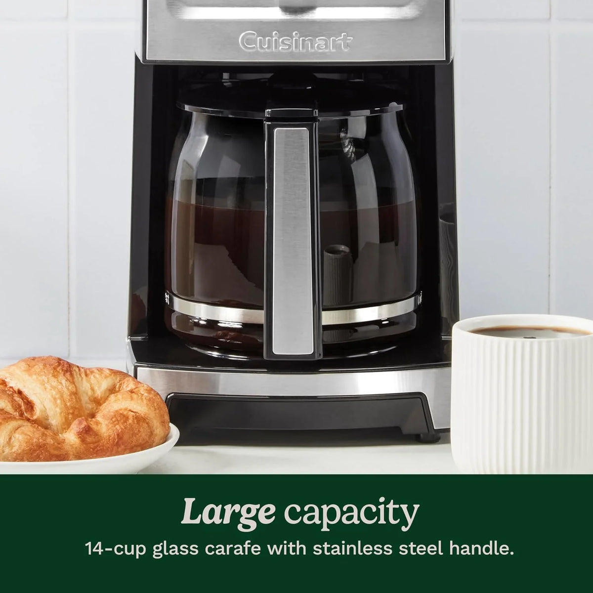 Cuisinart Coffee Maker, 14-Cup PerfecTemp Programmable Coffee Machine Glass Carafe with 1-4 Cup Setting, Brew Strength Control, Brew Pause, and Over Ice Function, White, DCC-3500W